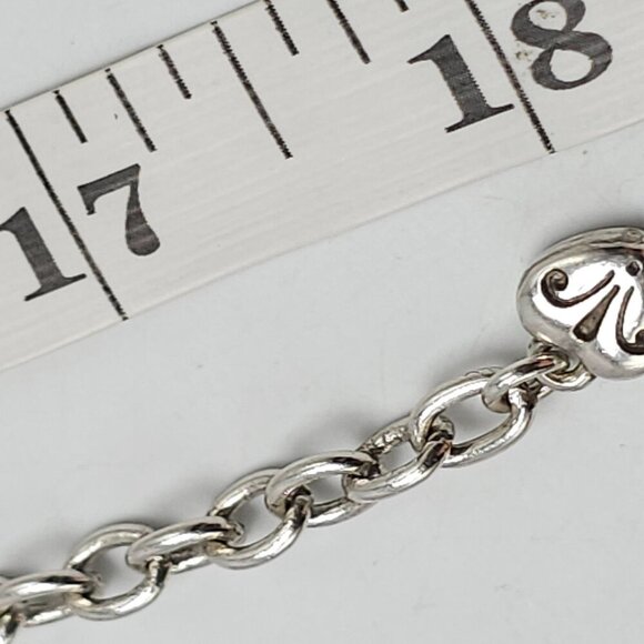 Brighton Heart Bar Pearl Blue Chalcedony Necklace 17"-18" Adjustable Chain - Picture 6 of 6